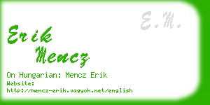 erik mencz business card